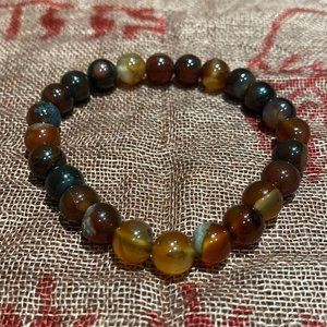 8MM Fire Agate Bead Stretchy Bracelet